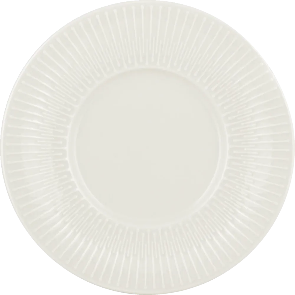 Plate flat round rim embossed 16cm