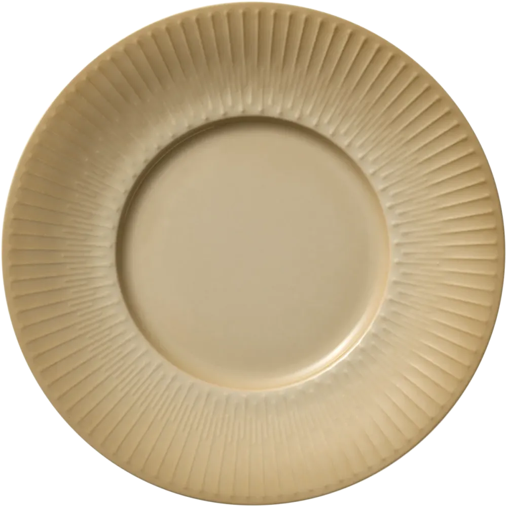 Plate flat round rim embossed 16cm