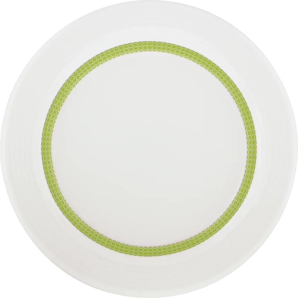 Plate flat round rim embossed 20cm