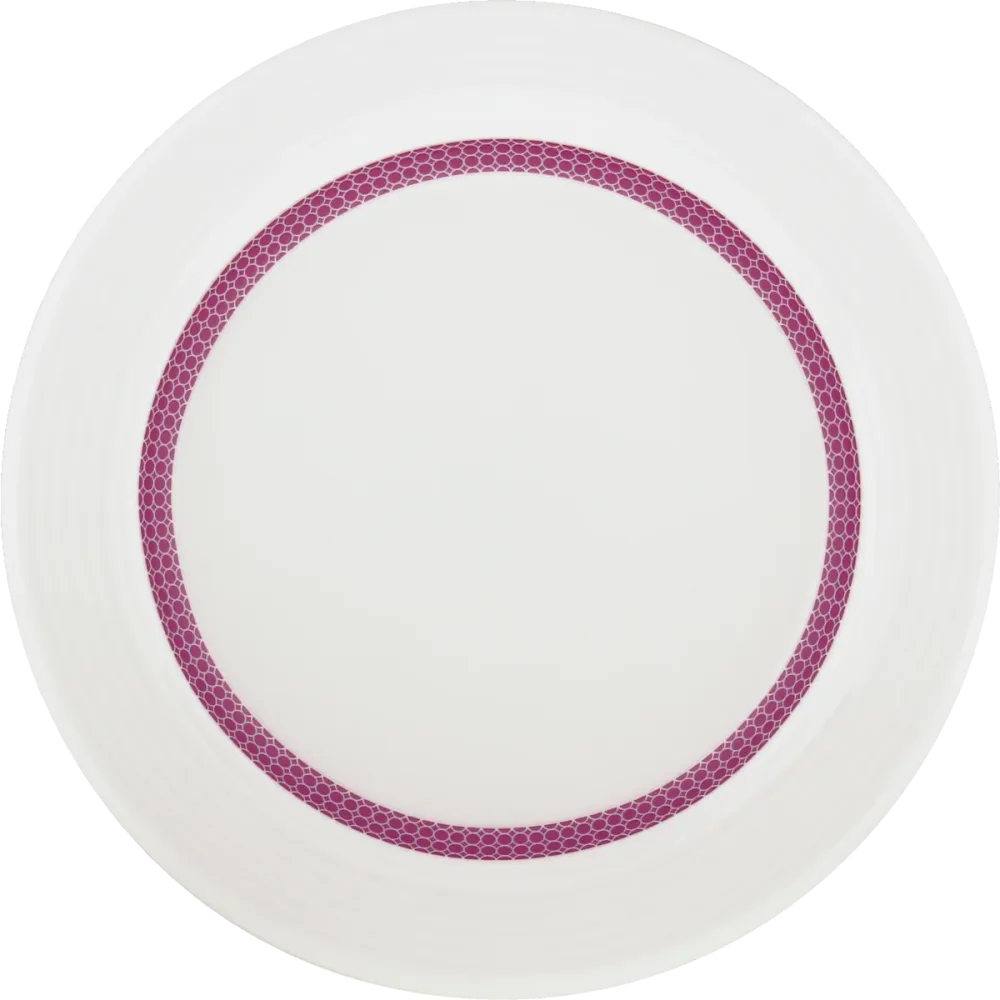 Plate flat round rim embossed 20cm