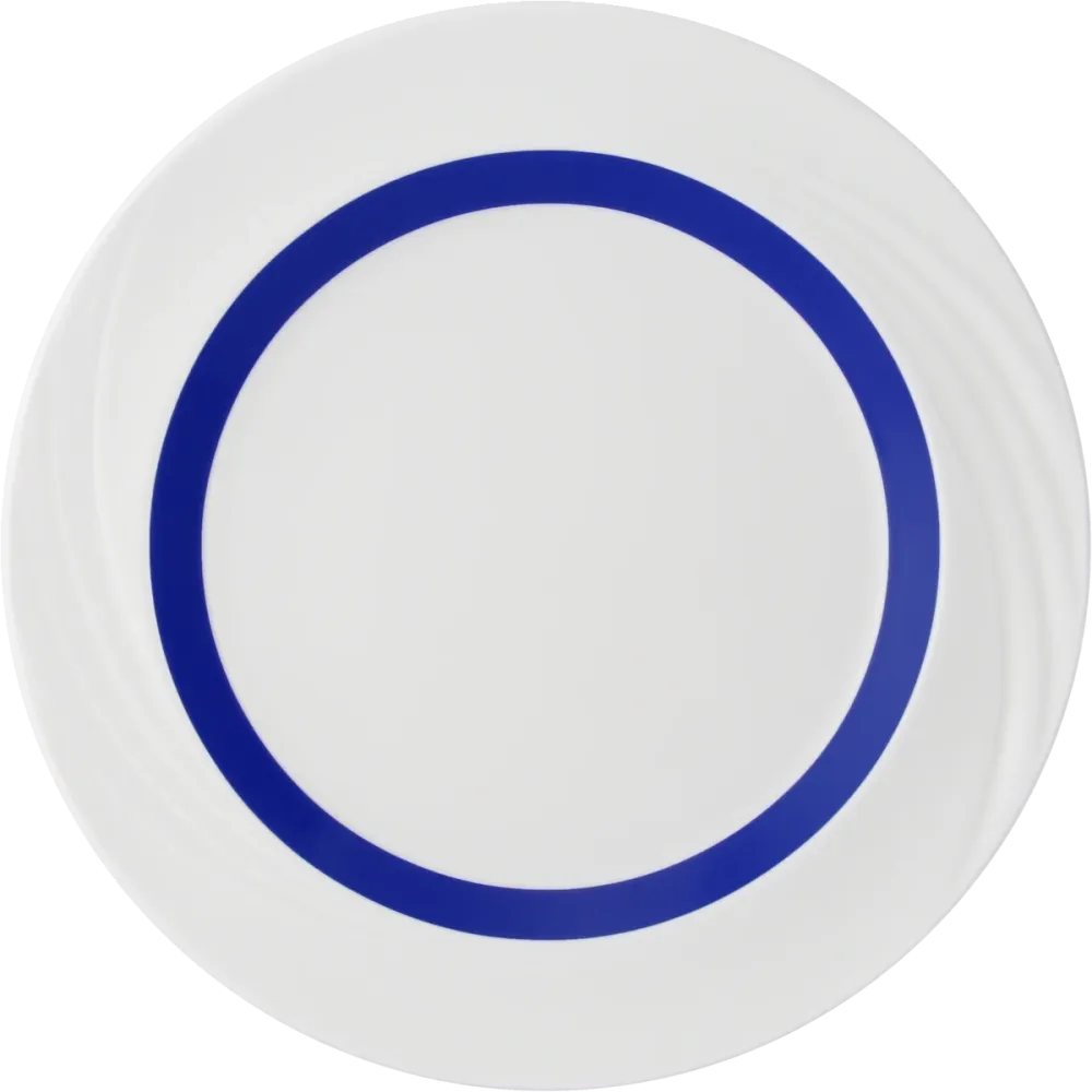Plate flat round rim embossed 24cm