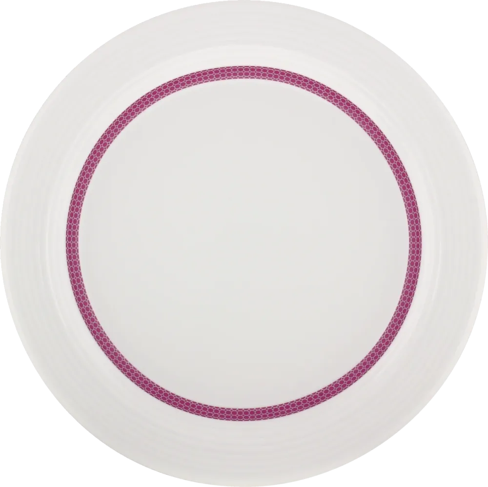 Plate flat round rim embossed 25cm