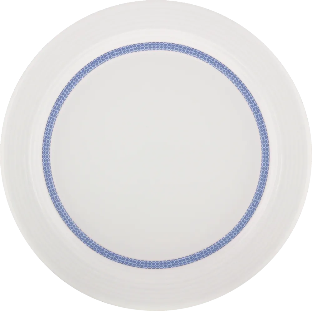 Plate flat round rim embossed 25cm