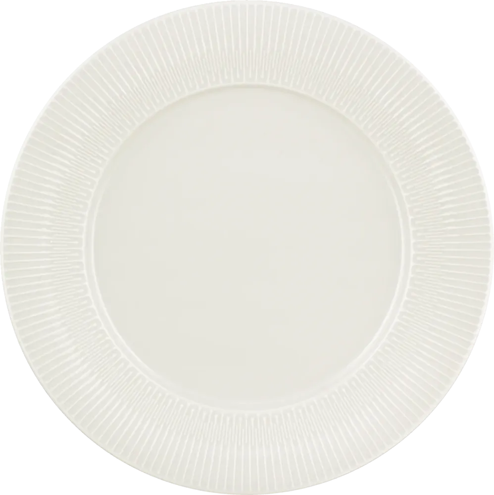 Plate flat round rim embossed 26cm