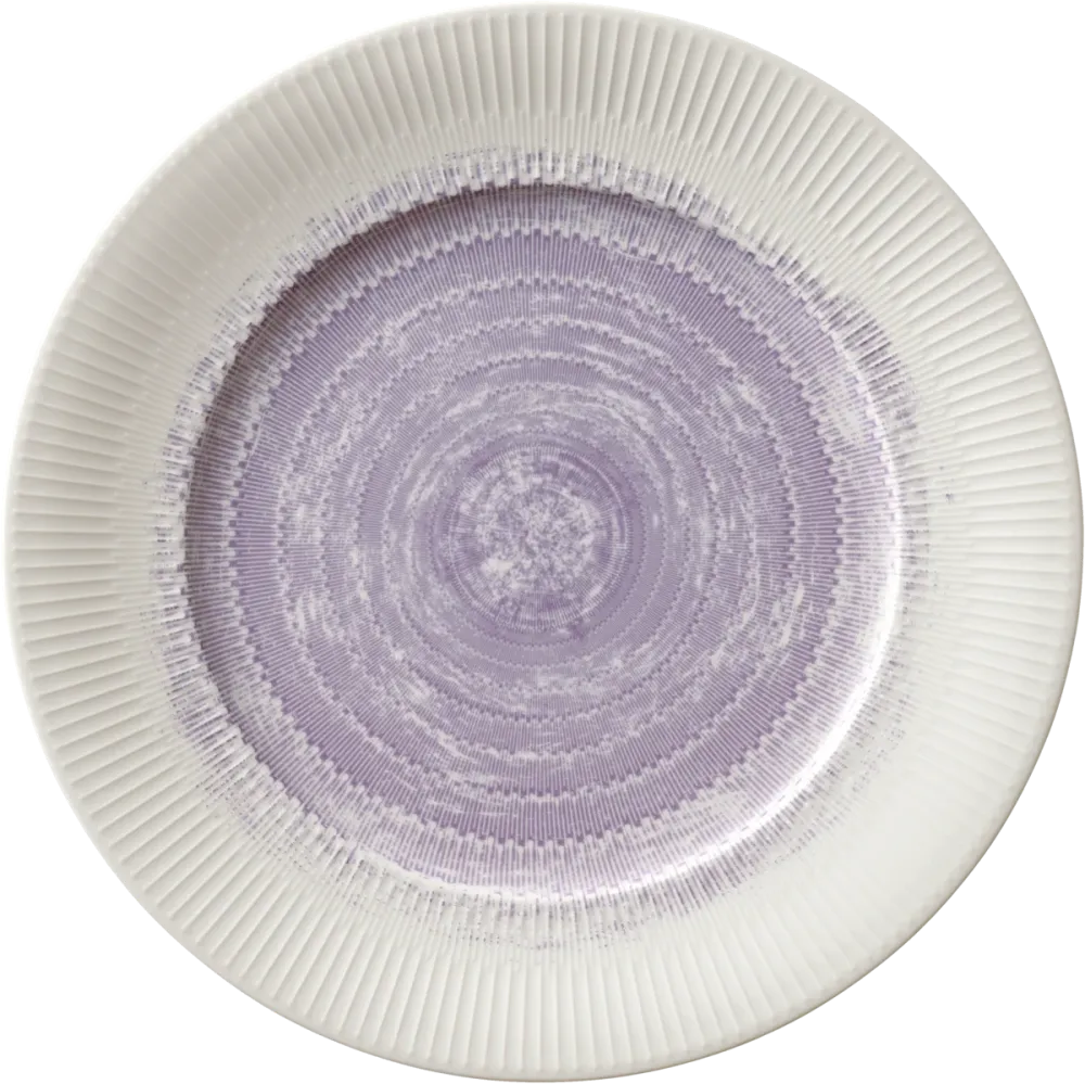 Plate flat round rim embossed 28cm