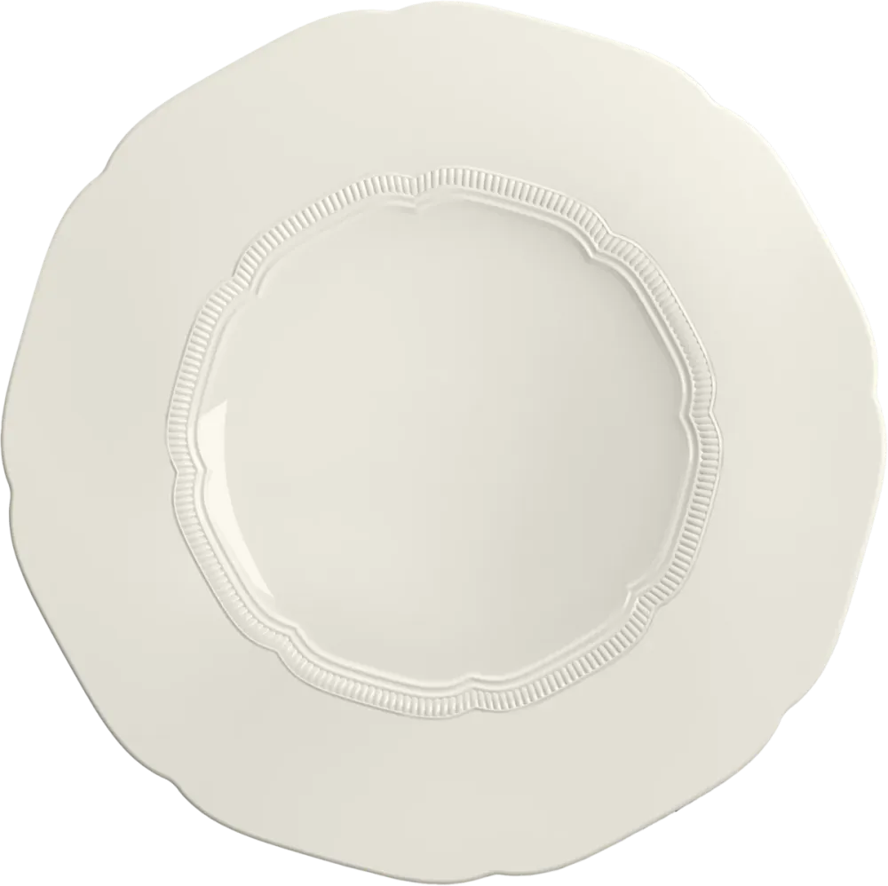 Plate flat round rim embossed 29cm