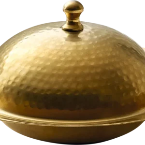 Plate round w. cloche gold 20cm