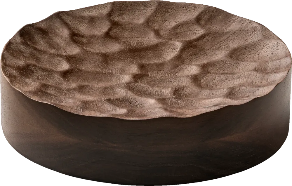 Plateau round walnut 14cm