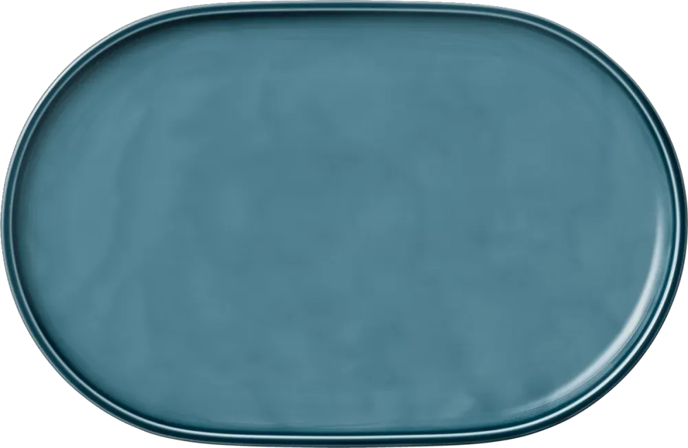 Platter oval coupe PETROL BLUE 36x24cm