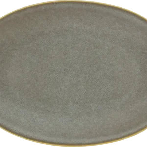 Platter oval coupe smoke 32x24cm