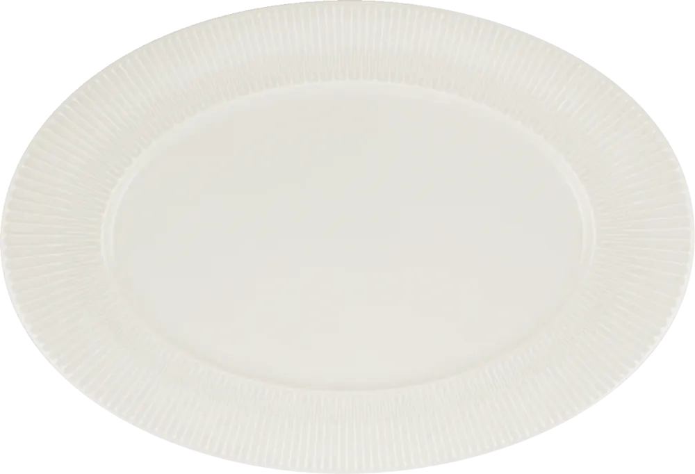 Platter oval rim embossed 34cm