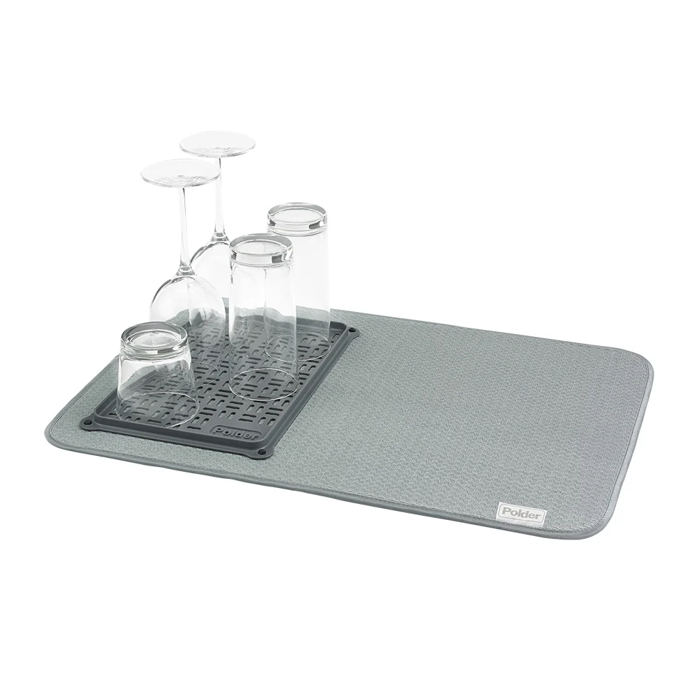 Polder MicrofiBre Mat w/ Glass Magy 56x38cm (grå)