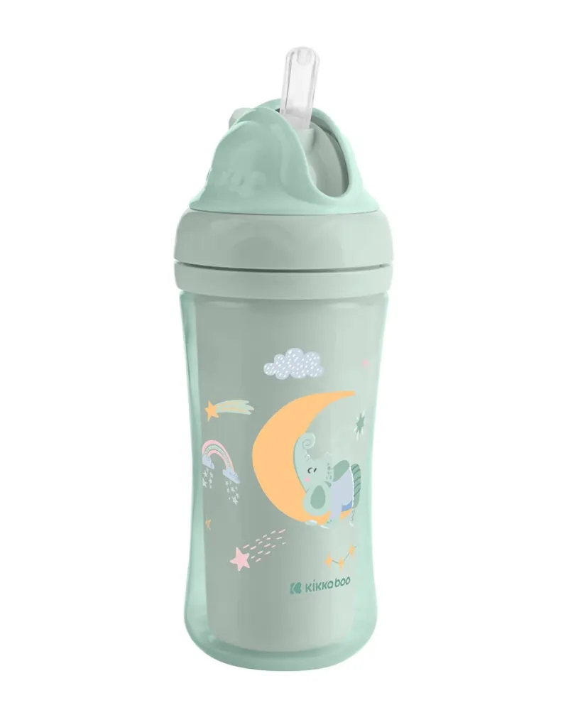 PP-mugg med silikonsugrör 220 ml Moony Mint