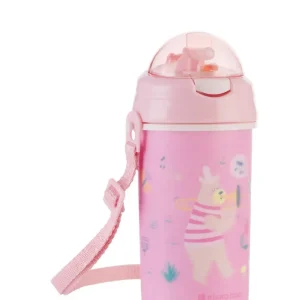 PP-mugg med silikonsugrör och rem 450 ml Music Fest: Rosa