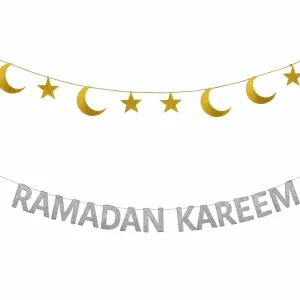Ramadan Kareem Guirlande + stjerne, måne guirlande