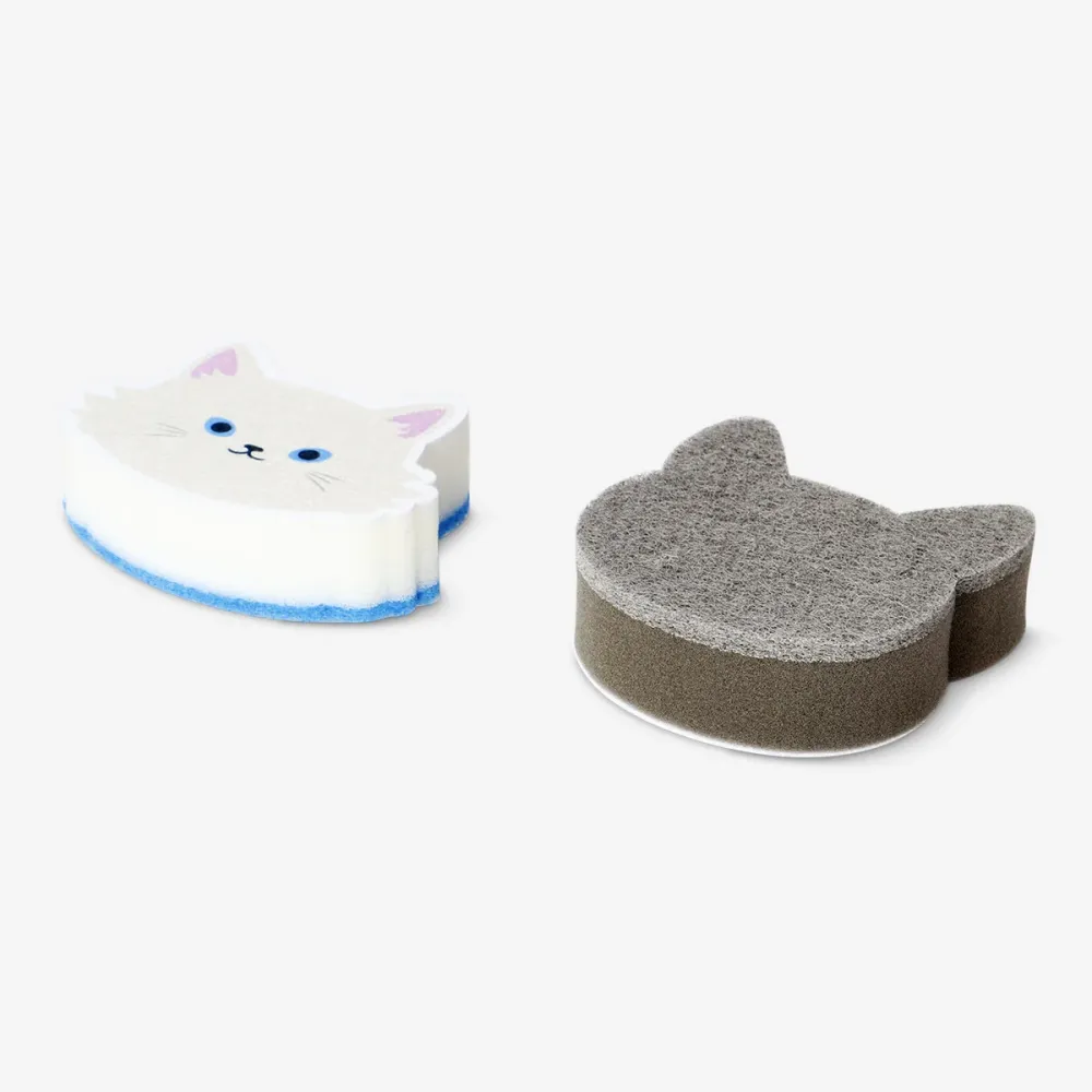 Rengöringssvampar med kattmotiv - 2 st
