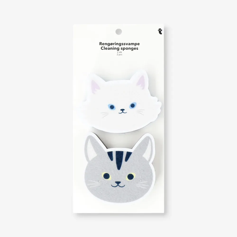 Rengöringssvampar med kattmotiv - 2 st