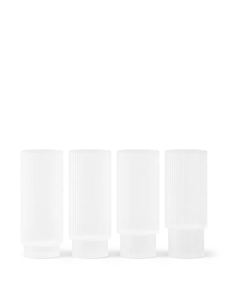 Ripple Long Drink Glasses - Set 4 - Frosted