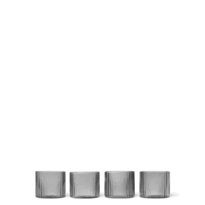 Ripple Low Glasses - Set 4 - Smoked Grey