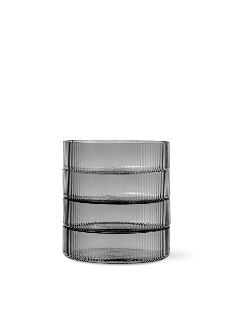 Ripple Serving Bowls - Set 4 - Smoked Grey
