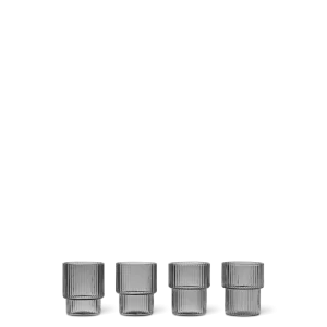 Ripple Small Glasses - Set 4 - Smoked Grey
