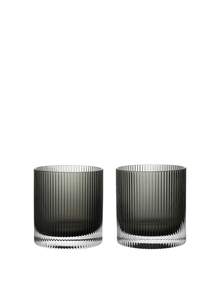 Ripple Tumbler Glasses - Set 2 - Smoked Grey