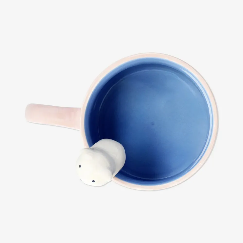 Rosa mugg med 3D-katt - 465 ml