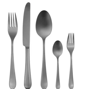 Round bowl soup spoon PVD gun metal brushed 170mm