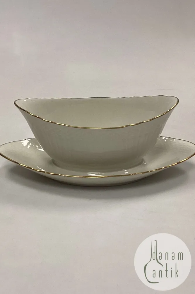 Royal Copenhagen Creme Svejfet med Guld (Stel 1235) Sovseskål No. 1651
