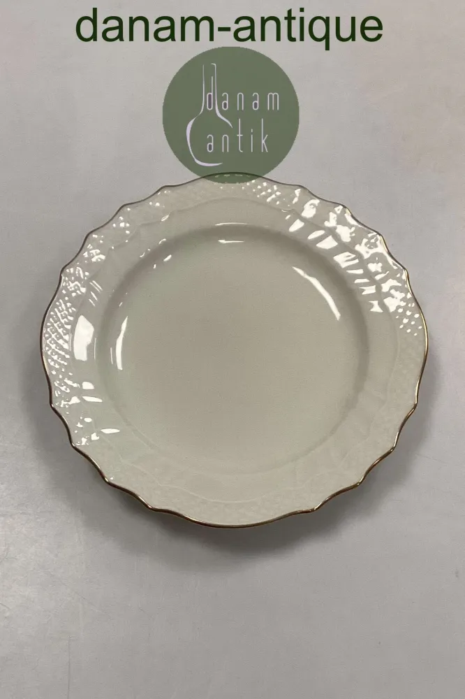 Royal Copenhagen Creme Svejfet med Guld (Stel 1235) Kagetallerken No. 1625