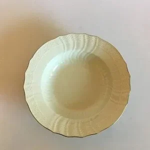Royal Copenhagen Creme Svejfet med Guld (Stel 1235) Dyb Tallerken No. 1614