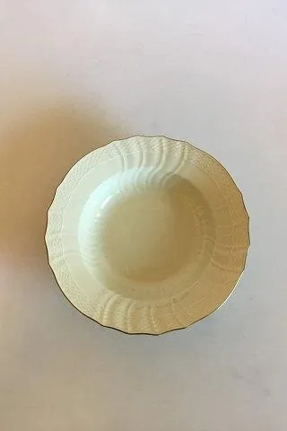 Royal Copenhagen Creme Svejfet med Guld (Stel 1235) Dyb Tallerken No. 1614