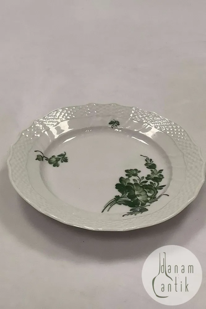 Royal Copenhagen Grøn Blomst Svejfet Sidetallerken No 1626