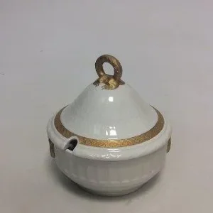 Royal Copenhagen Guld Vifte Sovseskål med låg No 11506
