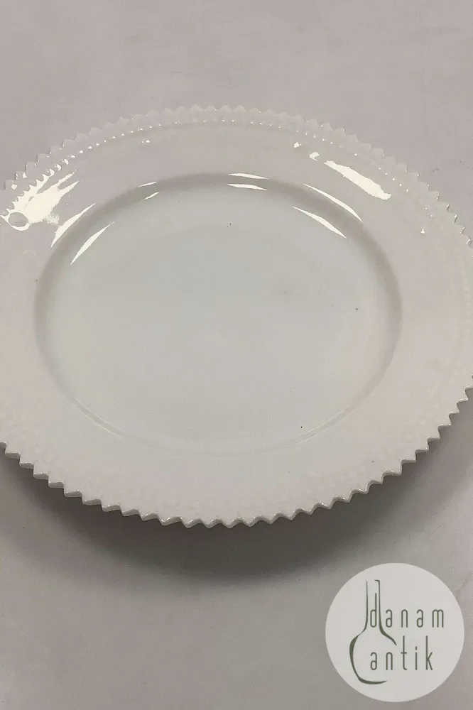 Royal Copenhagen Hvid Flora Danica Perlestel Kagetallerken 3552