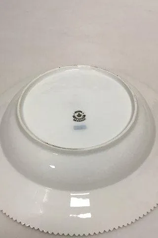 Royal Copenhagen Hvid Flora Danica Perlestel Dyb Tallerken No 3546