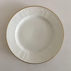 Royal Copenhagen Hvid Juliane Marie m. Guldkant Frokosttallerken No 12013