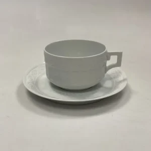 Royal Copenhagen Hvid Vifte Tekop med Underkop No. 84/11554