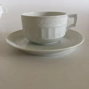 Royal Copenhagen Hvid Vifte Thekop og Underkop No. 11545