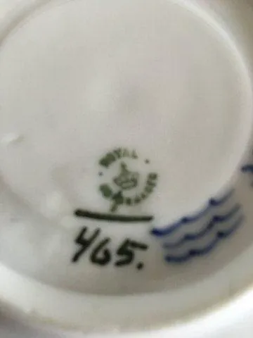 Royal Copenhagen Musselmalet Riflet Thekop og underkop No 465