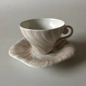 Royal Copenhagen Rosa Konkylie Mocca Kop og Underkop No 14179