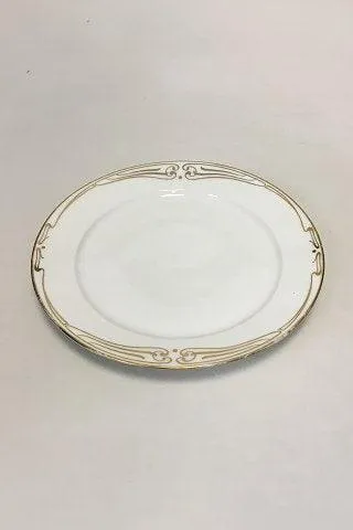 Royal Copenhagen Stel nr. 117 Art Nouveau med gulddekoration Frokosttallerken