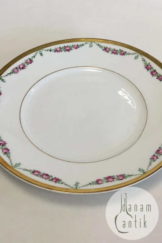 Royal Copenhagen Stel nr. 478 Rosenguirlande med guld Frokosttallerken No 10520