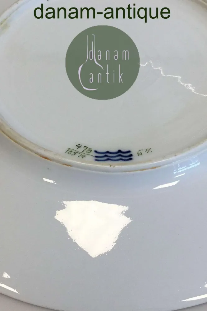 Royal Copenhagen Stel nr. 478 Rosenguirlande med guld Frokosttallerken No 10520