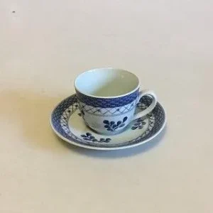 Royal Copenhagen Blå Tranquebar Mokkakop med underkop No 2124