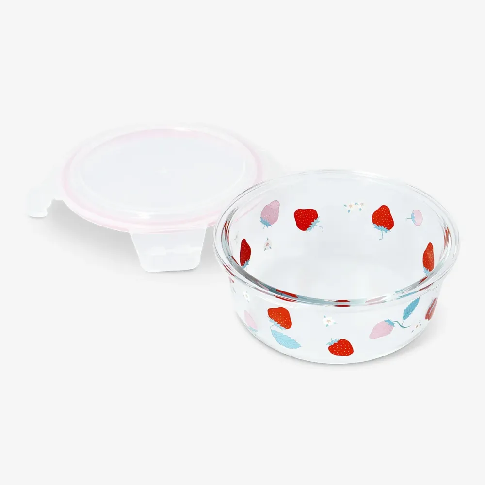 Rund matburk med bärtryck - 16 cm
