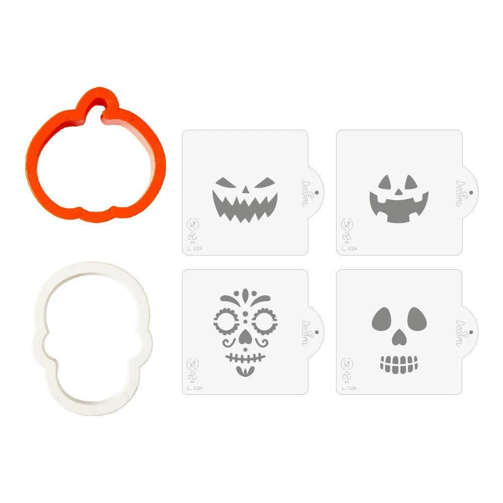 Set/2 Halloween-utstickare och schabloner