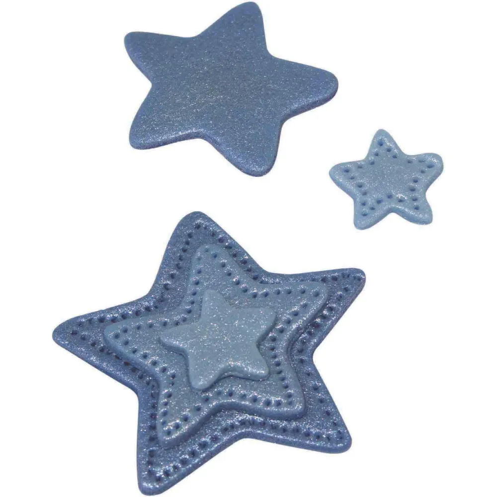 Set/3 stjärnformade pepparkaksformar i rostfritt stål