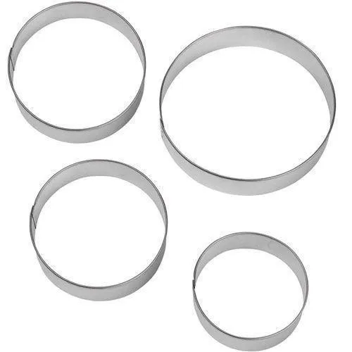 Set/4 Rund metallkakformar