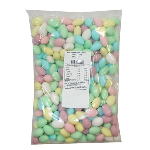Sockerbelagda mandlar blandade färger 1 kg